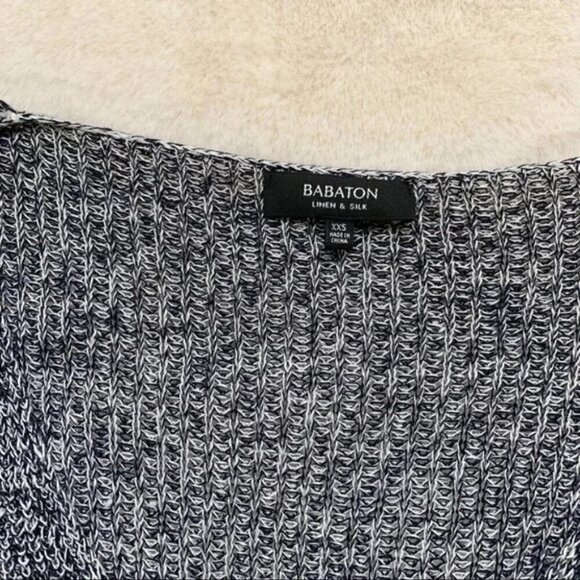 Aritzia Babaton Jarrod Sweater V-neck Long sleeve Grey Knit Heathered XXS - Picture 10 of 16